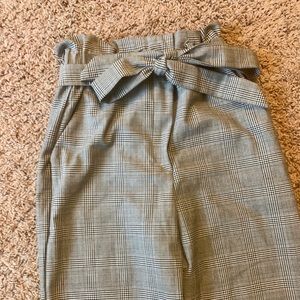 H&M High Waist Plaid Tapered Trousers